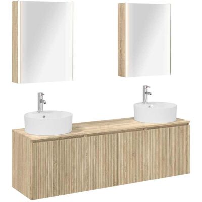 Ensemble D'Armoire De Salle De Bain 5 Pcs Chêne Sonoma Vidaxl - Publicité Ensemble D'Armoire De Salle De Bain 5 Pcs Chêne Sonoma Vidaxl - Publicité