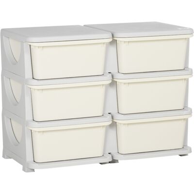 EASYCOMFORT As Easy Boîte De Rangement En Plastique, 6 Tiroirs, Organiseur De Jouets, Petit Meuble À Tiroirs Pour Enfants, Blanc Crème - Publicité EASYCOMFORT As Easy Boîte De Rangement En Plastique, 6 Tiroirs, Organiseur De Jouets, Petit Meuble À Tiroirs Pour Enfants, Blanc Crème - Publicité