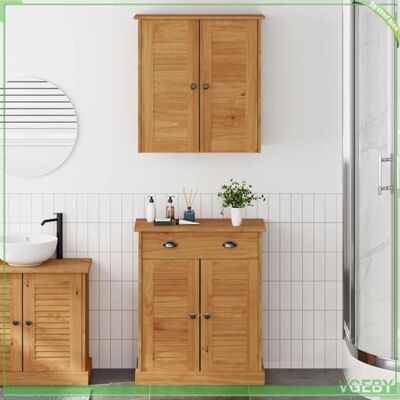 OEM Ensemble De Mobilier De Salle De Bain - Vigo - Pin Massif - Finition Rustique - 2 Pièces, 4 Étagères - Publicité OEM Ensemble De Mobilier De Salle De Bain - Vigo - Pin Massif - Finition Rustique - 2 Pièces, 4 Étagères - Publicité