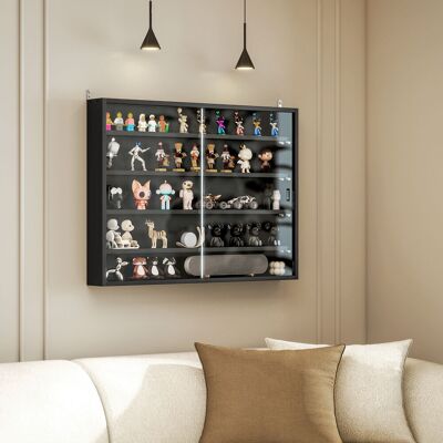OEM Vitrine Murale 5 Étagères 2 Portes Verre 80x9,5x60 Cm Noir - Publicité OEM Vitrine Murale 5 Étagères 2 Portes Verre 80x9,5x60 Cm Noir - Publicité