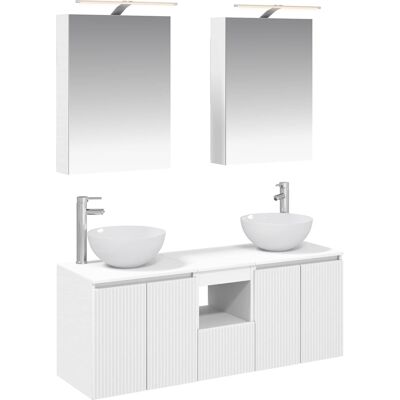 Ensemble D'Armoire De Salle De Bain 5 Pcs Blanc Vidaxl - Publicité Ensemble D'Armoire De Salle De Bain 5 Pcs Blanc Vidaxl - Publicité