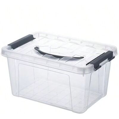 JARDIBRIC Boîte De Rangement En Plastique - Transparent Avec Couvercle - Dimensions : Environ 29 X 20 X 14cm(gris) - Publicité JARDIBRIC Boîte De Rangement En Plastique - Transparent Avec Couvercle - Dimensions : Environ 29 X 20 X 14cm(gris) - Publicité