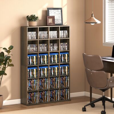 OEM Meuble De Rangement Multimédia 456 Cd/ 336 Dvd - Bibliothèque En Bois Avec Étagères Réglables. 89 X 130.5 Cm. Marron - Publicité OEM Meuble De Rangement Multimédia 456 Cd/ 336 Dvd - Bibliothèque En Bois Avec Étagères Réglables. 89 X 130.5 Cm. Marron - Publicité