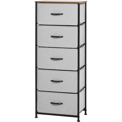 OEM Commode 5 Tiroirs Meuble De Rangement Tiroir En Tissu Pliant - Structure Acier Noir - 45 X 30 X 116 Cm Gris - Publicité OEM Commode 5 Tiroirs Meuble De Rangement Tiroir En Tissu Pliant - Structure Acier Noir - 45 X 30 X 116 Cm Gris - Publicité