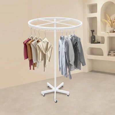 CNCEST Cintre Circulaire Pivotant, Présentoir De Vêtements Relevable (116 - 190cm), Pour Magasins De Détail, Boutiques De Cadeaux, Centres Commerciaux - Publicité CNCEST Cintre Circulaire Pivotant, Présentoir De Vêtements Relevable (116 - 190cm), Pour Magasins De Détail, Boutiques De Cadeaux, Centres Commerciaux - Publicité