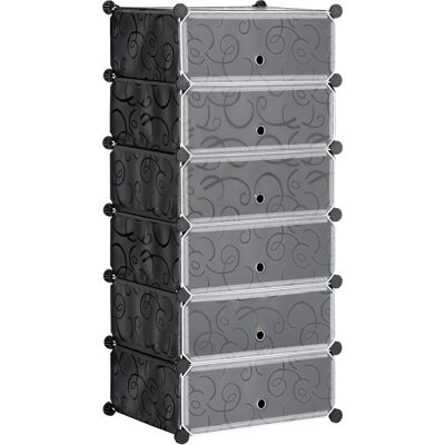 DEVOKO Étagère De Rangement Pour Rack À Chaussures Diy Sans Boulons Pour 6 Paires De Chaussures, Noir+blanc, 49 X 36, 5 X 108cm - Publicité DEVOKO Étagère De Rangement Pour Rack À Chaussures Diy Sans Boulons Pour 6 Paires De Chaussures, Noir+blanc, 49 X 36, 5 X 108cm - Publicité