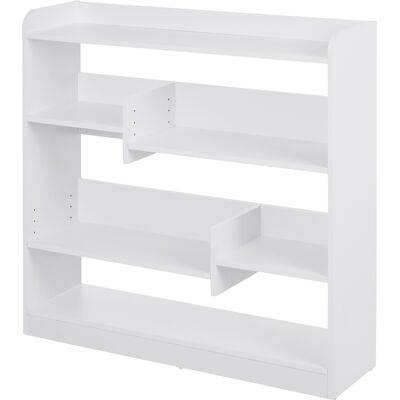 OEM Bibliothèque Étagère Meuble De Rangement 90l X 24l X 91h Cm 4 Niveaux 3 Panneaux Arrières Particules Blanc - Publicité OEM Bibliothèque Étagère Meuble De Rangement 90l X 24l X 91h Cm 4 Niveaux 3 Panneaux Arrières Particules Blanc - Publicité