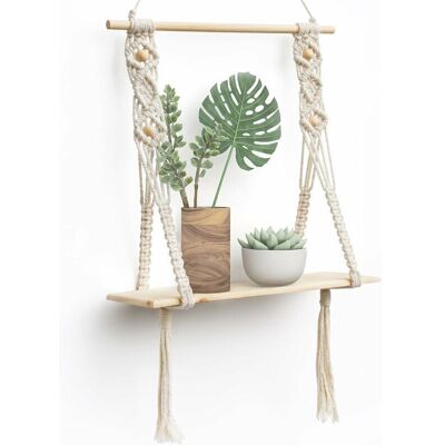 OEM Etagere Murale Bois Macramé Boheme Deco Plantes Simple Houppe Manuel Tissé Chambre Salon Wc Etagere Suspendue Corde -inhhub - Publicité OEM Etagere Murale Bois Macramé Boheme Deco Plantes Simple Houppe Manuel Tissé Chambre Salon Wc Etagere Suspendue Corde -inhhub - Publicité