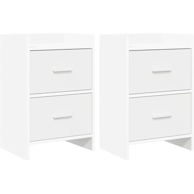 Tables De Chevet 2 Pcs Blanc 40 X 30 X 60 Cm Bois D'Ingénierie Vidaxl - Publicité Tables De Chevet 2 Pcs Blanc 40 X 30 X 60 Cm Bois D'Ingénierie Vidaxl - Publicité