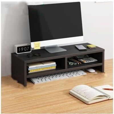 SANS MARQUE Support De Moniteur En Bois, Support De Moniteur D'Ordinateur, Organisateur De Bureau, Étagère De Moniteur Multifonctionnelle Avec Compartiment De Rangement, Double Couche Noire - Publicité SANS MARQUE Support De Moniteur En Bois, Support De Moniteur D'Ordinateur, Organisateur De Bureau, Étagère De Moniteur Multifonctionnelle Avec Compartiment De Rangement, Double Couche Noire - Publicité