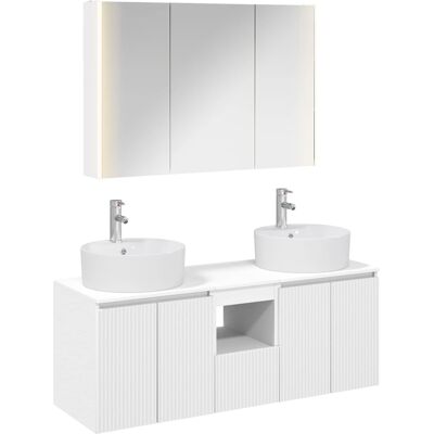 Ensemble D'Armoire De Salle De Bain 4 Pcs Blanc Vidaxl - Publicité Ensemble D'Armoire De Salle De Bain 4 Pcs Blanc Vidaxl - Publicité