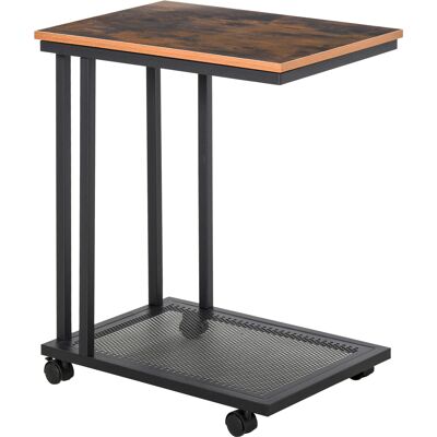 ACIRIHO Homcom Beistelltisch C-form Rollwagen Servierwagen Laptoptisch Sofatisch Beistelltisch Nachttisch Betttisch Mit Metallgestell Industrie-design Nachttisch Schwarz + Walnuss Gemasert 51 X 36 X 65 Cm - Publicité ACIRIHO Homcom Beistelltisch C-form Rollwagen Servierwagen Laptoptisch Sofatisch Beistelltisch Nachttisch Betttisch Mit Metallgestell Industrie-design Nachttisch Schwarz + Walnuss Gemasert 51 X 36 X 65 Cm - Publicité