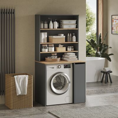 Armoire Pour Machine À Laver Viktor, Anthracite/chêne De Force Doré, 93.6x88.2cm 2 Pièces Avec Étagère, Vicco - Publicité Armoire Pour Machine À Laver Viktor, Anthracite/chêne De Force Doré, 93.6x88.2cm 2 Pièces Avec Étagère, Vicco - Publicité