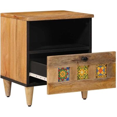 DESIGN IN Cabinet De Chevet Naturel 40 X 33 X 46 Cm Bois De Mangue Massif - Publicité DESIGN IN Cabinet De Chevet Naturel 40 X 33 X 46 Cm Bois De Mangue Massif - Publicité
