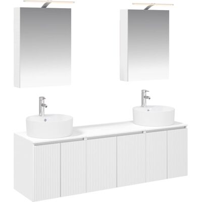 Ensemble D'Armoire De Salle De Bain 5 Pcs Blanc Vidaxl - Publicité Ensemble D'Armoire De Salle De Bain 5 Pcs Blanc Vidaxl - Publicité