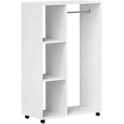 ACKERMAN Penderie Sur Roulettes, Garde-robe Mobile, 1 Tringle À Vêtements, 3 Étagères, Armoire, Support À Vêtements Roulant Pour Entrée, Chambre À Coucher, 80 X 40 X 128 Cm, Blanc - Publicité ACKERMAN Penderie Sur Roulettes, Garde-robe Mobile, 1 Tringle À Vêtements, 3 Étagères, Armoire, Support À Vêtements Roulant Pour Entrée, Chambre À Coucher, 80 X 40 X 128 Cm, Blanc - Publicité