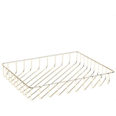 LEDE Plateau De Bureau Doré, Plateau De Table En Fil Métallique, Panier De Rangement Pour Courrier, Magazines Et Journaux, Organisateur Pour La Maison - Publicité LEDE Plateau De Bureau Doré, Plateau De Table En Fil Métallique, Panier De Rangement Pour Courrier, Magazines Et Journaux, Organisateur Pour La Maison - Publicité