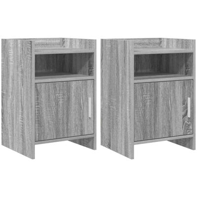 Tables De Chevet 2 Pcs Sonoma Gris 40 X 36 X 60 Cm Vidaxl - Publicité Tables De Chevet 2 Pcs Sonoma Gris 40 X 36 X 60 Cm Vidaxl - Publicité