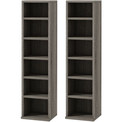 OEM Lot De 2 Étagères Colonnes Armoire De Rangement Cd-dvd 12 Compartiments 21 X 22.5 X 88.5 Cm Capacité 204 Cd Gris Foncé - Publicité OEM Lot De 2 Étagères Colonnes Armoire De Rangement Cd-dvd 12 Compartiments 21 X 22.5 X 88.5 Cm Capacité 204 Cd Gris Foncé - Publicité