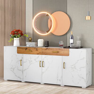 ACKERMAN Buffet, Meuble De Cuisine, Armoire De Rangement, 208 X 39,5 X 80 Cm, Commode À 4 Portes, 2 Tiroirs, Buffet - Publicité ACKERMAN Buffet, Meuble De Cuisine, Armoire De Rangement, 208 X 39,5 X 80 Cm, Commode À 4 Portes, 2 Tiroirs, Buffet - Publicité