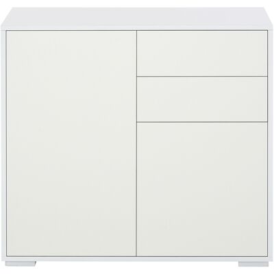 OEM Meuble De Rangement Buffet Commode Armoire De Rangement Avec 2 Tiroirs Et 2 Placards À Portes, Étagères Réglables, Pour Salon, Cuisine, Chambre, 79 X 36 X 74 Cm Blanc - Publicité OEM Meuble De Rangement Buffet Commode Armoire De Rangement Avec 2 Tiroirs Et 2 Placards À Portes, Étagères Réglables, Pour Salon, Cuisine, Chambre, 79 X 36 X 74 Cm Blanc - Publicité