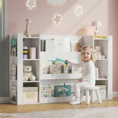 OEM Étagère Pour Enfants, Étagère À Livres Illustrés Avec Espace De Rangement, Armoire Et Bibliothèque Pour Enfants, Mobilier En Bois Pour Chambres D'Enfants, Blanc, 140 X 30 X 95 Cm - Publicité OEM Étagère Pour Enfants, Étagère À Livres Illustrés Avec Espace De Rangement, Armoire Et Bibliothèque Pour Enfants, Mobilier En Bois Pour Chambres D'Enfants, Blanc, 140 X 30 X 95 Cm - Publicité