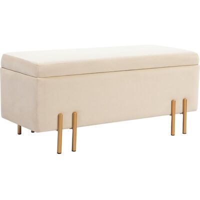 OEM Banquette Rembourrée Avec Espace De Rangement, Coffre-banquette, Mousse, Métal, Bois D'Hévéa, 100 X 40 X 42 Cm, Beige - Publicité OEM Banquette Rembourrée Avec Espace De Rangement, Coffre-banquette, Mousse, Métal, Bois D'Hévéa, 100 X 40 X 42 Cm, Beige - Publicité