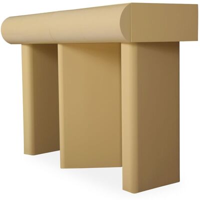 MENZZO Console Design 2 Tiroirs L120cm Avec Pieds Obliques Mezade Beige - Publicité MENZZO Console Design 2 Tiroirs L120cm Avec Pieds Obliques Mezade Beige - Publicité