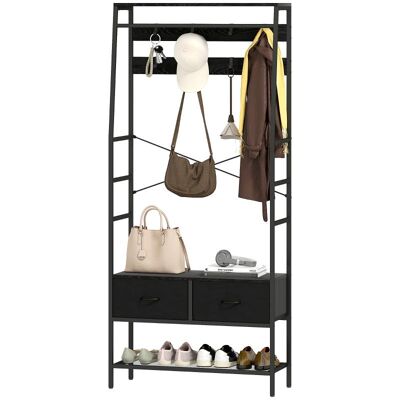 OEM Porte-manteau, Étagère À Vêtements Avec Range-chaussures, 2 Tiroirs En Tissu, Penderie Avec 8 Crochets, Étagère, Porte-vestes Avec Dispositif Anti-basculement, Pour Entrée, Couloir, Chambre, Noir - Publicité OEM Porte-manteau, Étagère À Vêtements Avec Range-chaussures, 2 Tiroirs En Tissu, Penderie Avec 8 Crochets, Étagère, Porte-vestes Avec Dispositif Anti-basculement, Pour Entrée, Couloir, Chambre, Noir - Publicité