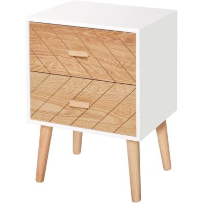 OEM Homcom Table De Chevet Chiffonnier Commode Meuble De Rangement Avec 2 Tiroirs Scandinave 40l X 30l X 56h Cm En Bois - Publicité OEM Homcom Table De Chevet Chiffonnier Commode Meuble De Rangement Avec 2 Tiroirs Scandinave 40l X 30l X 56h Cm En Bois - Publicité