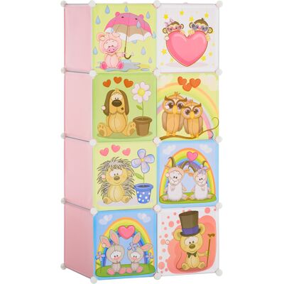 ARRIGONI Meuble Scarpiera Modulaire 6 Cubes En Acier Et Pp 74x47x144 Cm Rose - Publicité ARRIGONI Meuble Scarpiera Modulaire 6 Cubes En Acier Et Pp 74x47x144 Cm Rose - Publicité