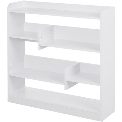 OEM Homcom Bibliothèque Étagère Meuble De Rangement Dim. 90l X 24l X 91h Cm 4 Niveaux 3 Panneaux Arrières Panneaux De Particules Blanc - Publicité OEM Homcom Bibliothèque Étagère Meuble De Rangement Dim. 90l X 24l X 91h Cm 4 Niveaux 3 Panneaux Arrières Panneaux De Particules Blanc - Publicité