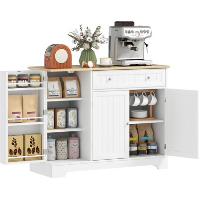 OEM Buffet Cuisine. Meuble De Rangement Avec 3 Portes. Tiroir. Étagères De Porte Et Étagère Réglable. 105x40x83cm. Blanc - Publicité OEM Buffet Cuisine. Meuble De Rangement Avec 3 Portes. Tiroir. Étagères De Porte Et Étagère Réglable. 105x40x83cm. Blanc - Publicité