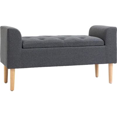 OEM Banc Coffre Rangement Capitonné Banquette Avec Accoudoirs, Banc De Rangement Pour La Chambre À Coucher, Entrée, Salon, Charge 130 Kg Dim. 116 X 44 X 58 Cm Gris Foncé - Publicité OEM Banc Coffre Rangement Capitonné Banquette Avec Accoudoirs, Banc De Rangement Pour La Chambre À Coucher, Entrée, Salon, Charge 130 Kg Dim. 116 X 44 X 58 Cm Gris Foncé - Publicité