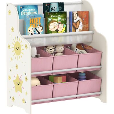 ARRIGONI Etagere De Rangement Jouets Avec 6 Bacs Et Bibliotheque 63x30x71 Cm - Publicité ARRIGONI Etagere De Rangement Jouets Avec 6 Bacs Et Bibliotheque 63x30x71 Cm - Publicité