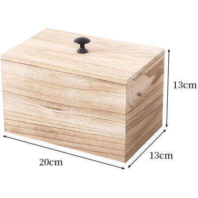 ACQUAVIVASTORE Boîte De Rangement Compartimentée En Bois Massif Avec Couvercle — Finition Bois Naturel Dimensions : 20 X 13 X 13 Cm - Publicité ACQUAVIVASTORE Boîte De Rangement Compartimentée En Bois Massif Avec Couvercle — Finition Bois Naturel Dimensions : 20 X 13 X 13 Cm - Publicité