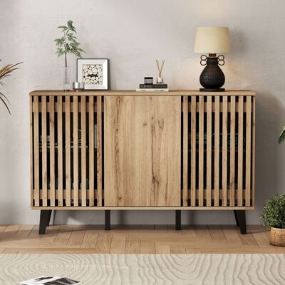 ACKERMAN Meuble D'Appoint 150 X 40 X 95 Cm, Table De Chevet, Buffet, Meuble Large À 3 Portes, 6 Compartiments De Rangement. Convient Pour Le Salon, La Chambre, Le Bureau Et L'Entrée. Publicité ACKERMAN Meuble D'Appoint 150 X 40 X 95 Cm, Table De Chevet, Buffet, Meuble Large À 3 Portes, 6 Compartiments De Rangement. Convient Pour Le Salon, La Chambre, Le Bureau Et L'Entrée. Publicité