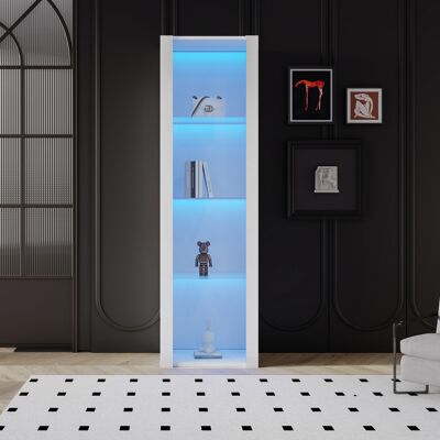 ACKERMAN Vitrine Blanche Laquée Brillante Avec Éclairage Led, 3 Étagères En Verre, 55 X 38 X 166 Cm, Vitrines, Vitrines Autoportantes, Armoires Hautes, Armoires De Rangement - Publicité ACKERMAN Vitrine Blanche Laquée Brillante Avec Éclairage Led, 3 Étagères En Verre, 55 X 38 X 166 Cm, Vitrines, Vitrines Autoportantes, Armoires Hautes, Armoires De Rangement - Publicité
