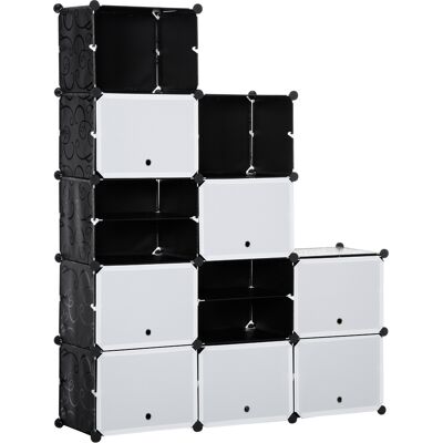 OEM Meuble De Rangement Meuble À Chaussures Modulable 12 Casiers Avec Portes Et Étagères - Dim. 125l X 32l X 125h Cm - Noir - Publicité OEM Meuble De Rangement Meuble À Chaussures Modulable 12 Casiers Avec Portes Et Étagères - Dim. 125l X 32l X 125h Cm - Noir - Publicité