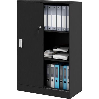 OEM Homcom Armoire De Bureau 2 Portes Coulissantes Verrouillables 80x40x120 Cm 2 Étagères Noir - Publicité OEM Homcom Armoire De Bureau 2 Portes Coulissantes Verrouillables 80x40x120 Cm 2 Étagères Noir - Publicité
