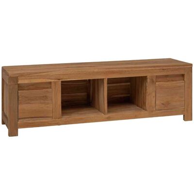 Meuble Tv 110 X 30 X 35 Cm Naturel Bois De Teck Massif Vidaxl - Publicité Meuble Tv 110 X 30 X 35 Cm Naturel Bois De Teck Massif Vidaxl - Publicité