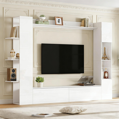 ACKERMAN Ensemble De Meubles Tv, Ouverture De Porte De Vitrine Réversible, (lot De 4 Pièces), Ensemble De Meubles Tv Compact Avec Beaucoup D'Espace De Rangement, Meuble Tv, Vitrine, Armoire De Rangement, Spéci - Publicité ACKERMAN Ensemble De Meubles Tv, Ouverture De Porte De Vitrine Réversible, (lot De 4 Pièces), Ensemble De Meubles Tv Compact Avec Beaucoup D'Espace De Rangement, Meuble Tv, Vitrine, Armoire De Rangement, Spéci - Publicité