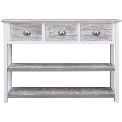 Maison La Vie - Buffet Salon Moderne - Meuble De Rangement - Gris Antique 108x30x76 Cm Bois De Paulownia Massif Bu4297 - Publicité Maison La Vie - Buffet Salon Moderne - Meuble De Rangement - Gris Antique 108x30x76 Cm Bois De Paulownia Massif Bu4297 - Publicité