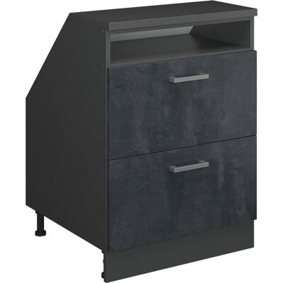 Meuble De Rangement Sous Pente Rion, Béton Noir, 60x81.6cm 2 Tiroirs, 60 Cm De Profondeur, Vicco - Publicité Meuble De Rangement Sous Pente Rion, Béton Noir, 60x81.6cm 2 Tiroirs, 60 Cm De Profondeur, Vicco - Publicité