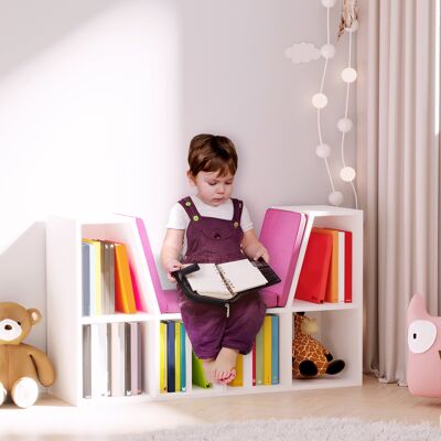 OEM Homcom Bibliothèque Banc 2 En 1 Avec Coussins + 6 Compartiments Ouverts, Meuble De Rangement Pour Salon/chambre, 102x30x61cm, Rose - Publicité OEM Homcom Bibliothèque Banc 2 En 1 Avec Coussins + 6 Compartiments Ouverts, Meuble De Rangement Pour Salon/chambre, 102x30x61cm, Rose - Publicité