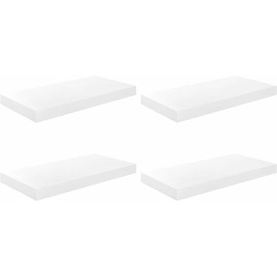 Maison La Vie Lot De 4 Étagères Murales - Étagères Flottantes Blanc Brillant 50x23x3,8 Cm Mdf - Publicité Maison La Vie Lot De 4 Étagères Murales - Étagères Flottantes Blanc Brillant 50x23x3,8 Cm Mdf - Publicité