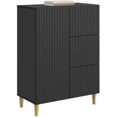 Maison La Vie - Buffet Salon Moderne - Meuble De Rangement - Avec Tiroir Noir 66 X 34,5 X 90 Cm Bois D'Ingénierie Bu2363 - Publicité Maison La Vie - Buffet Salon Moderne - Meuble De Rangement - Avec Tiroir Noir 66 X 34,5 X 90 Cm Bois D'Ingénierie Bu2363 - Publicité