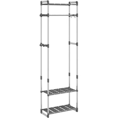 DESIGN IN Porte-vêtements À 3 Niveaux Argenté 59x29x192 Cm Aluminium - Publicité DESIGN IN Porte-vêtements À 3 Niveaux Argenté 59x29x192 Cm Aluminium - Publicité