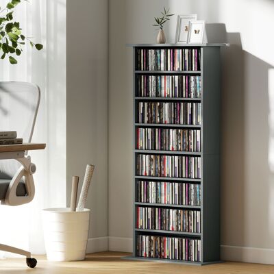 OEM Rangement Cd-dvd 8 Compartiments 6 Étagères Réglables 360 Cd/185 Dvd/blu-ray Max Gris - Publicité OEM Rangement Cd-dvd 8 Compartiments 6 Étagères Réglables 360 Cd/185 Dvd/blu-ray Max Gris - Publicité