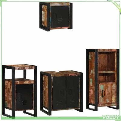 OEM Ensemble Mobilier De Salle De Bain 4 Pcs - Faf7291712428050 - Bois Recyclé Massif - Style Industriel - Rangement - Publicité OEM Ensemble Mobilier De Salle De Bain 4 Pcs - Faf7291712428050 - Bois Recyclé Massif - Style Industriel - Rangement - Publicité